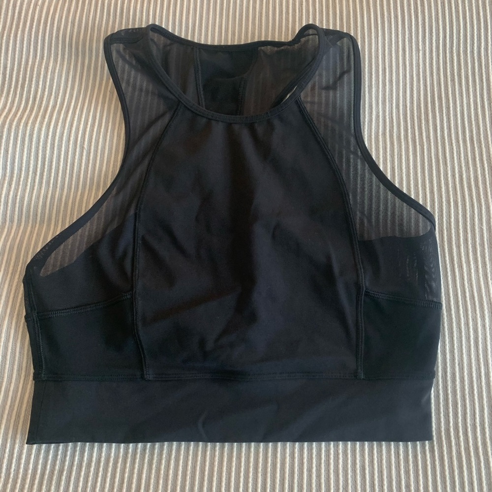 Lululemon cropped black mesh top